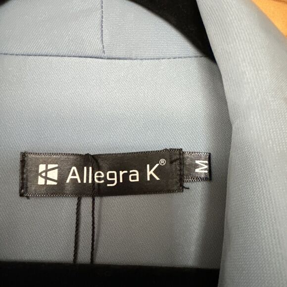 Allegra K Open Front Cardigan Jacket Work Office Business Suit Blazer Blue Sz M - Picture 8 of 16